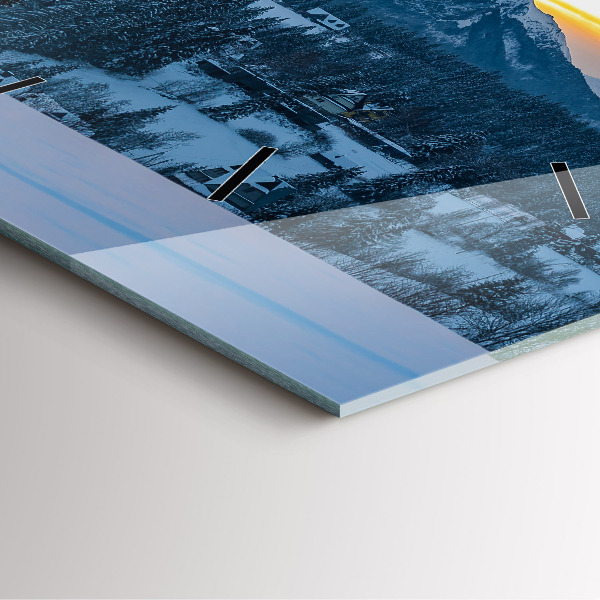 Square wall clock Mountain landscape