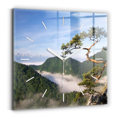 Square wall clock Sokolica Peak in the Pieniny Mountains