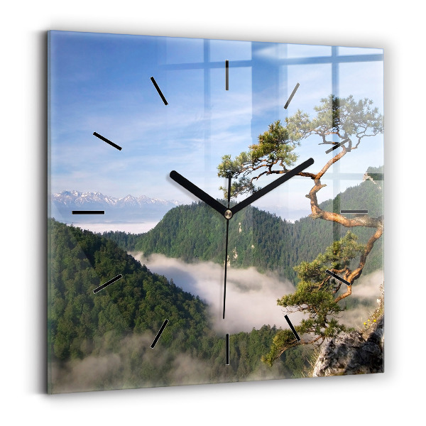 Square wall clock Sokolica Peak in the Pieniny Mountains