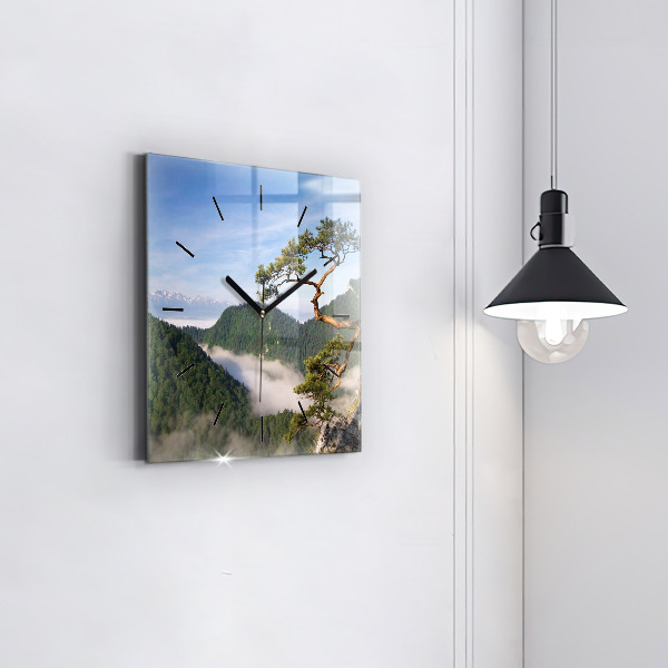 Square wall clock Sokolica Peak in the Pieniny Mountains