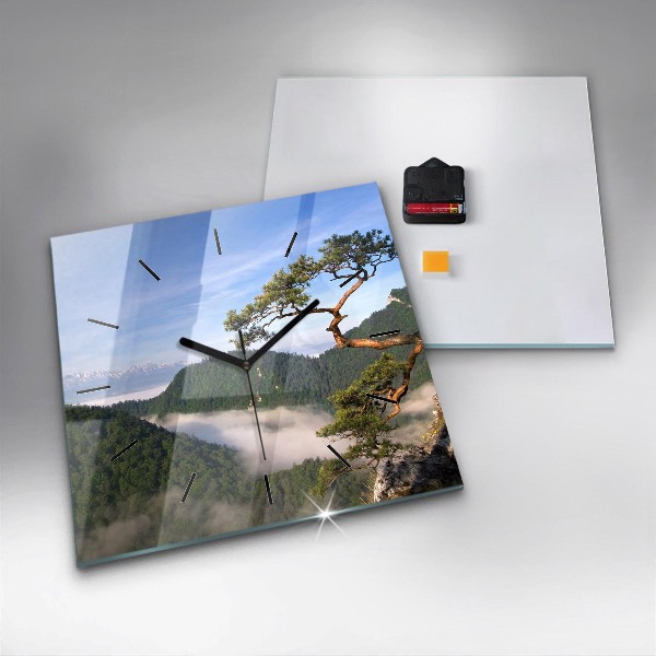 Square wall clock Sokolica Peak in the Pieniny Mountains