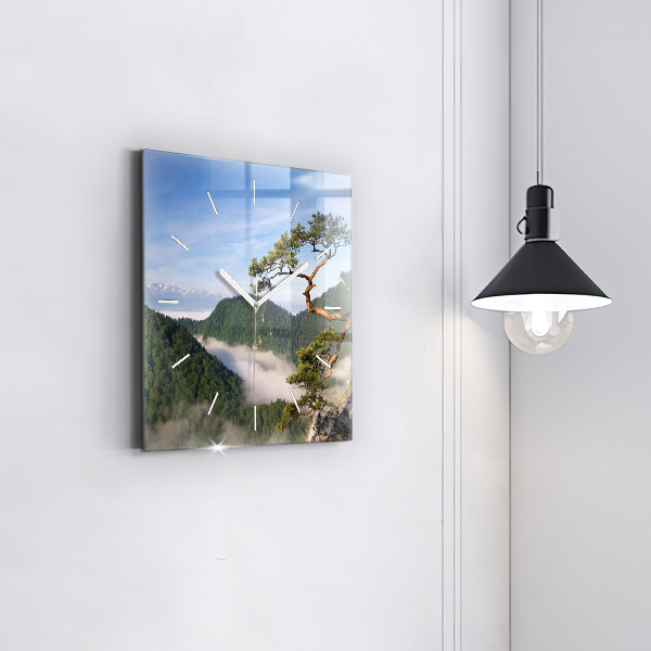 Square wall clock Sokolica Peak in the Pieniny Mountains