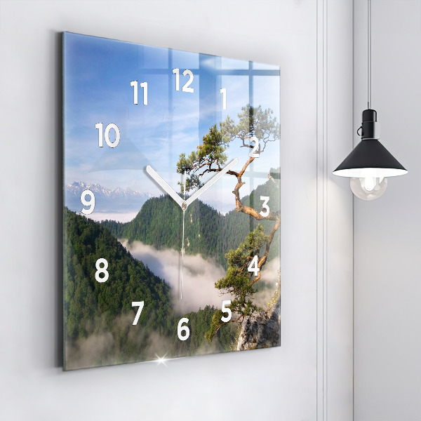 Square wall clock Sokolica Peak in the Pieniny Mountains