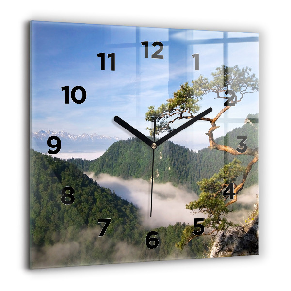 Square wall clock Sokolica Peak in the Pieniny Mountains