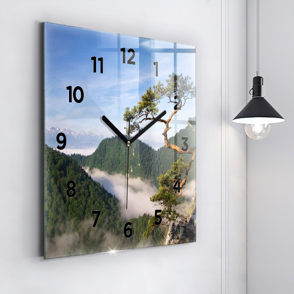 Square wall clock Sokolica Peak in the Pieniny Mountains