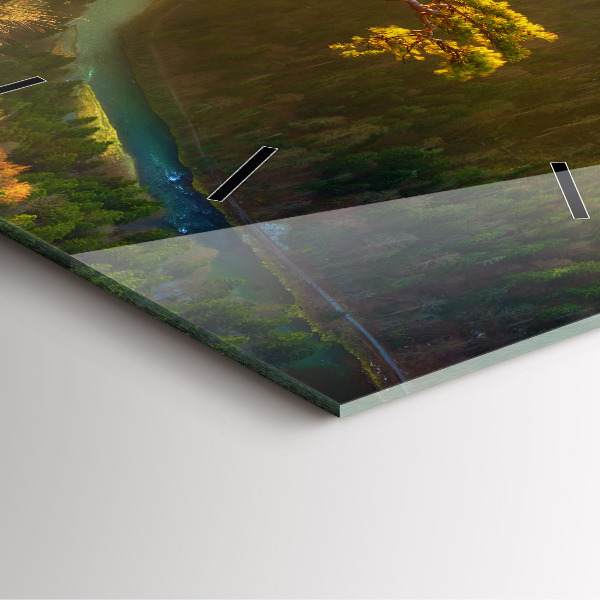 Square wall clock Sunset over the mountains