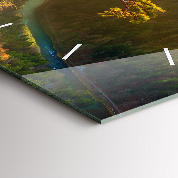 Square wall clock Sunset over the mountains