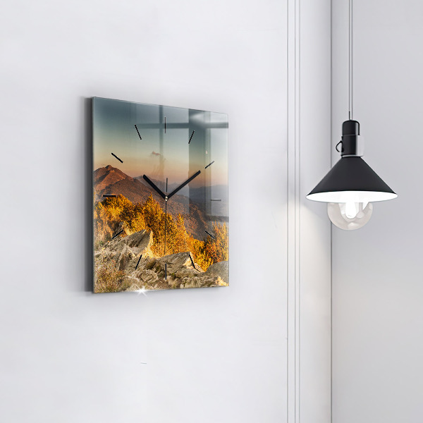 Square wall clock Bieszczady Mountains
