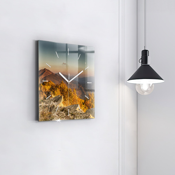 Square wall clock Bieszczady Mountains