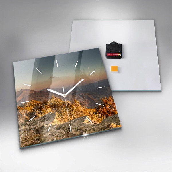 Square wall clock Bieszczady Mountains