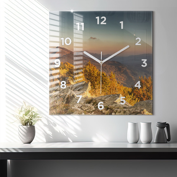 Square wall clock Bieszczady Mountains