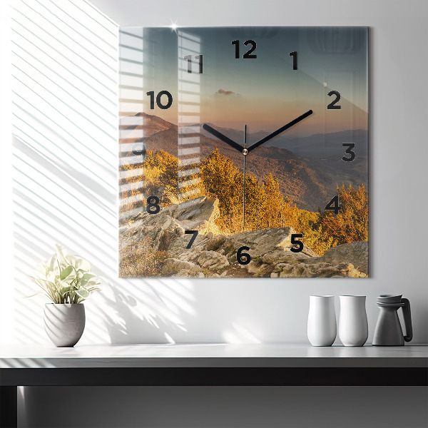 Square wall clock Bieszczady Mountains