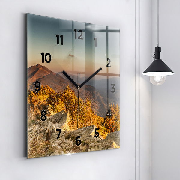 Square wall clock Bieszczady Mountains