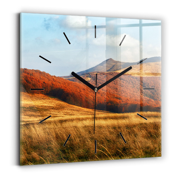 Square wall clock Mountain landscape