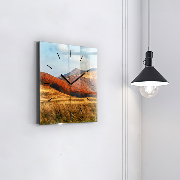 Square wall clock Mountain landscape
