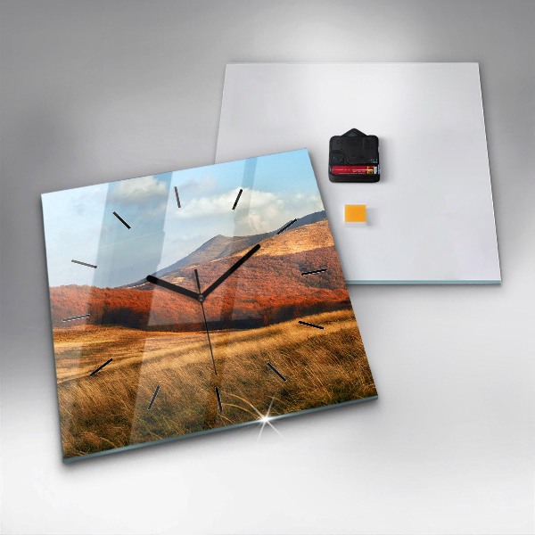 Square wall clock Mountain landscape
