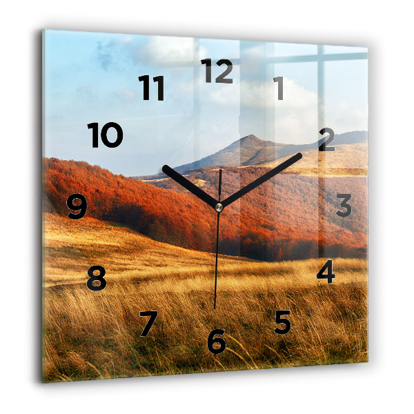 Square wall clock Mountain landscape