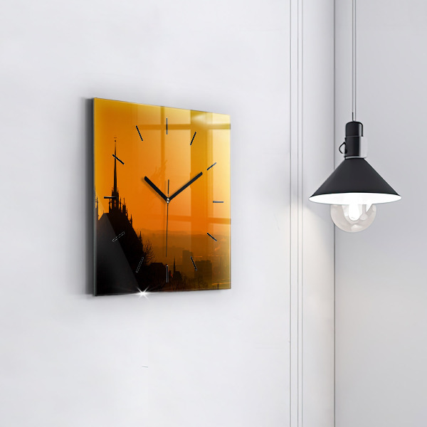 Square wall clock View of the Brno Cathedral