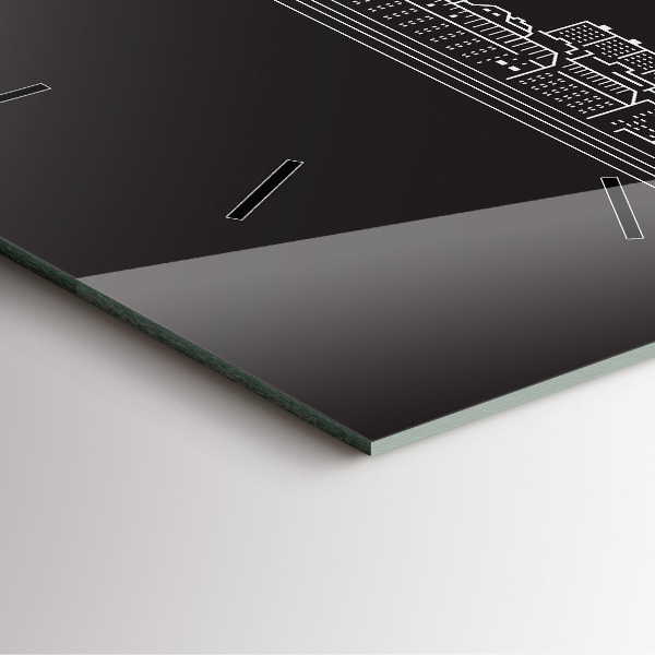 Square wall clock City of Ostrava drawing