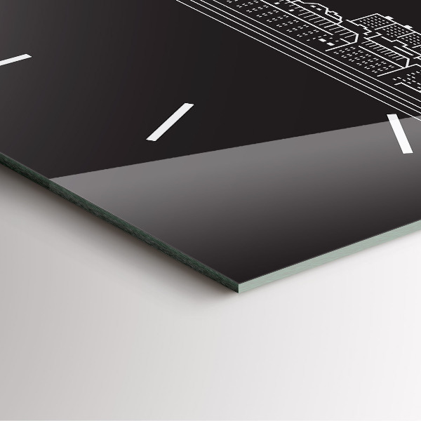 Square wall clock City of Ostrava drawing