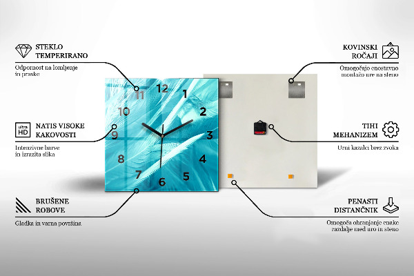 Square wall clock City of Ostrava drawing
