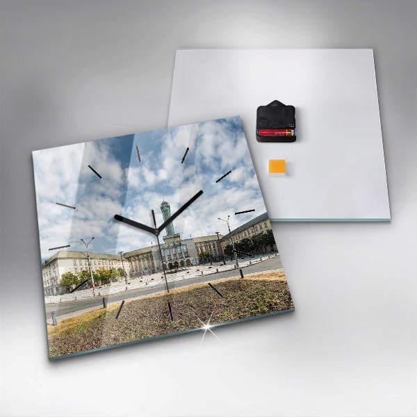 Square wall clock Panorama of the city of Ostrava