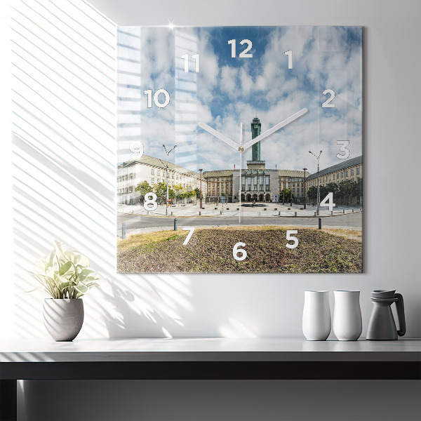 Square wall clock Panorama of the city of Ostrava