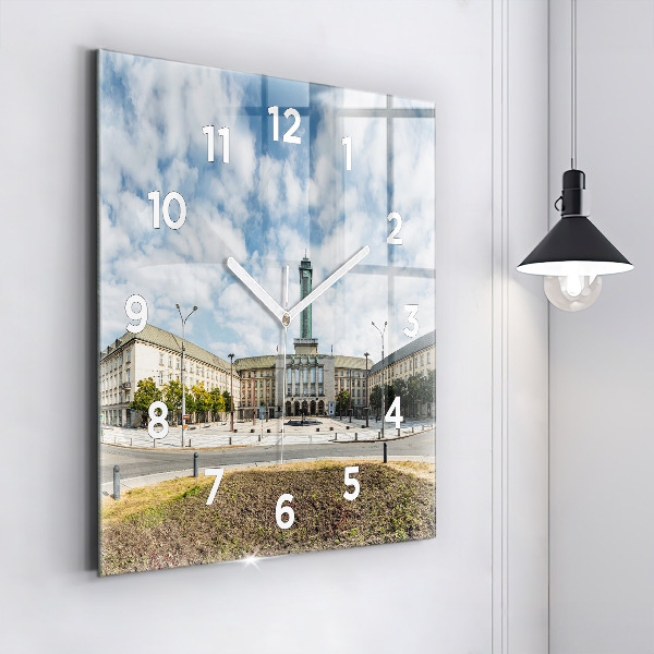 Square wall clock Panorama of the city of Ostrava