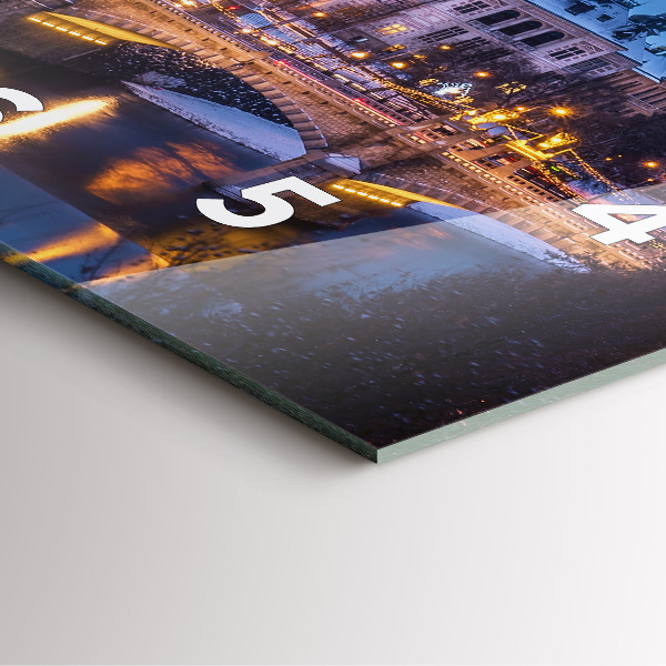 Square wall clock Panorama of the city of Pilsen