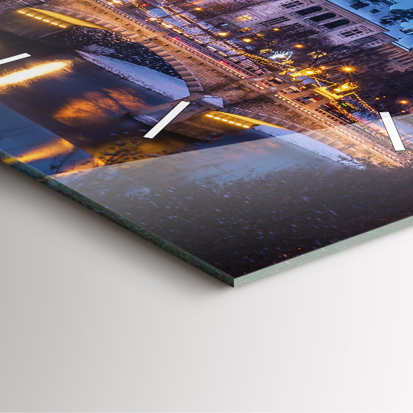 Square wall clock Panorama of the city of Pilsen