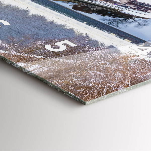 Square wall clock Panorama of the city in winter