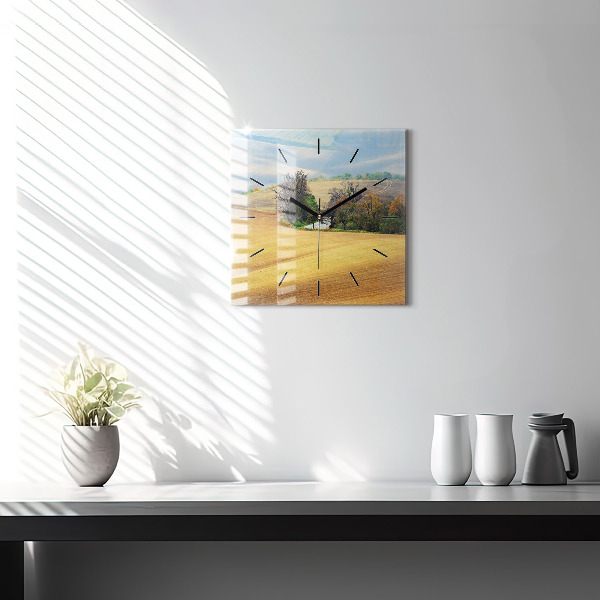 Square wall clock Moravia Rural Landscape