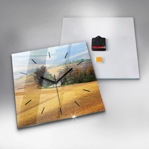 Square wall clock Moravia Rural Landscape