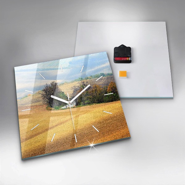 Square wall clock Moravia Rural Landscape