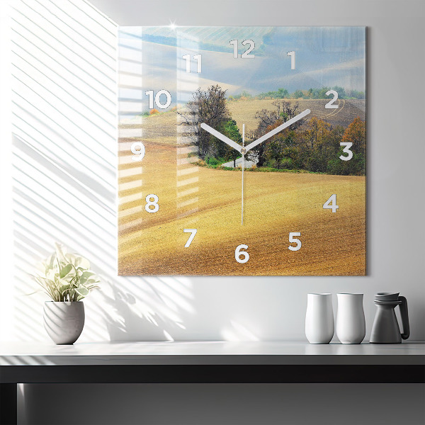 Square wall clock Moravia Rural Landscape