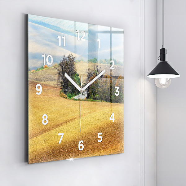 Square wall clock Moravia Rural Landscape