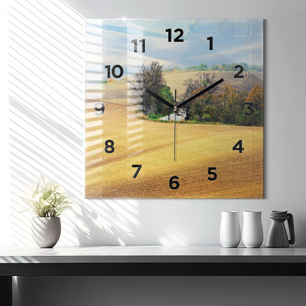 Square wall clock Moravia Rural Landscape