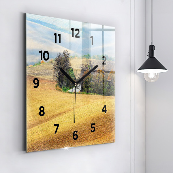 Square wall clock Moravia Rural Landscape