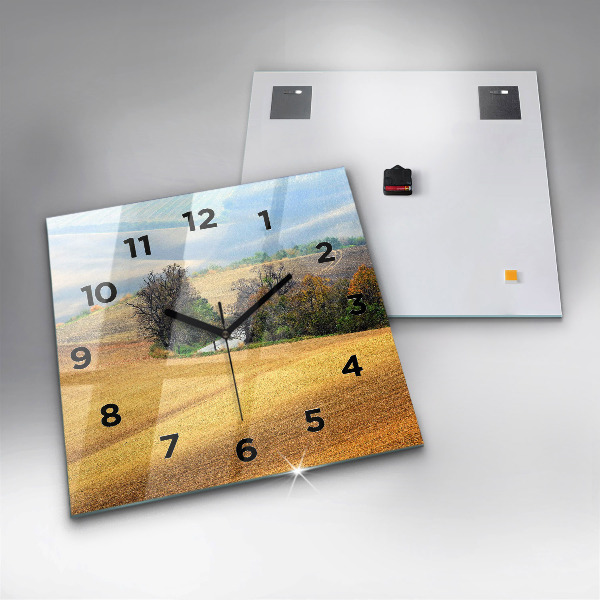Square wall clock Moravia Rural Landscape