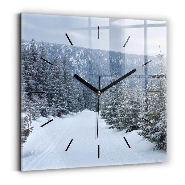Square wall clock Czech Giant Mountains in winter
