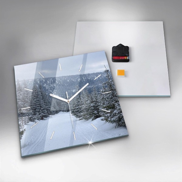 Square wall clock Czech Giant Mountains in winter