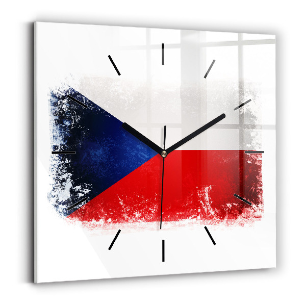 Square wall clock Czech flag