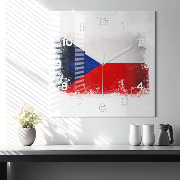 Square wall clock Czech flag