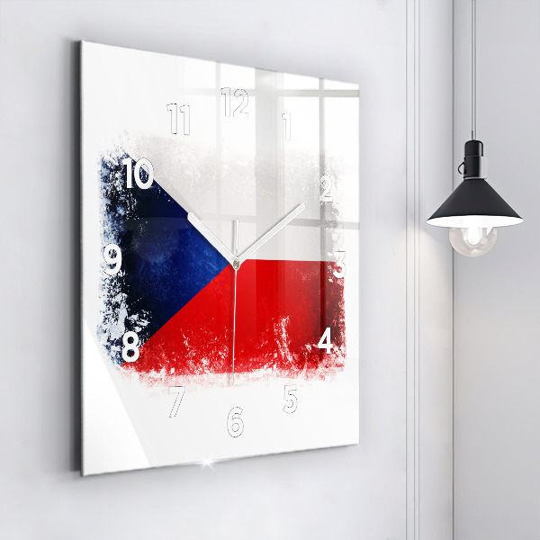 Square wall clock Czech flag