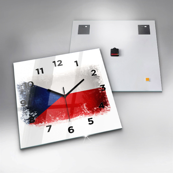 Square wall clock Czech flag