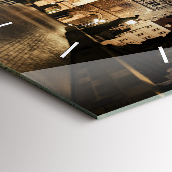 Square wall clock Charles Bridge in Prague