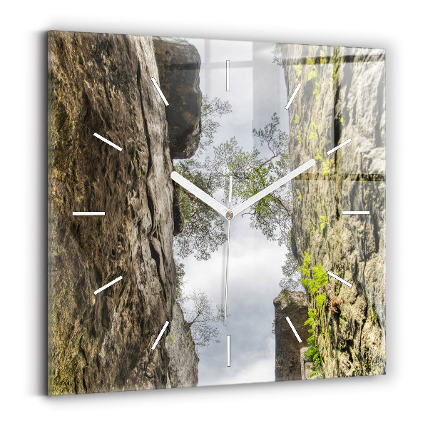 Square wall clock Rock city in the Czech Republic