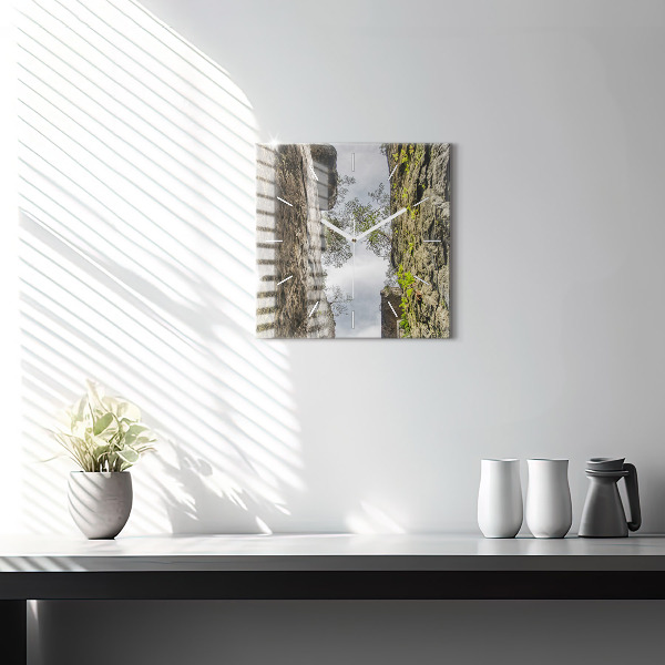 Square wall clock Rock city in the Czech Republic