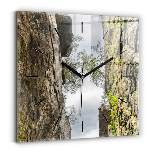 Square wall clock Rock city in the Czech Republic