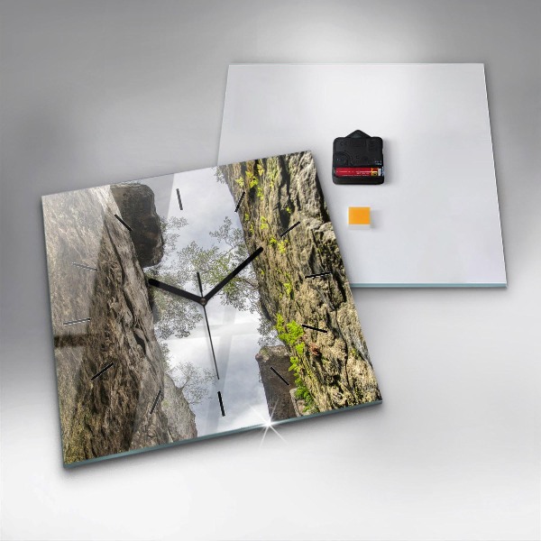 Square wall clock Rock city in the Czech Republic